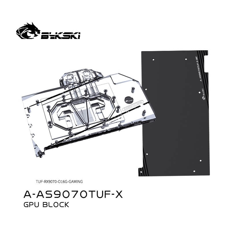 BYKSKI RX 9070 TUF Gaming OC with Backplate