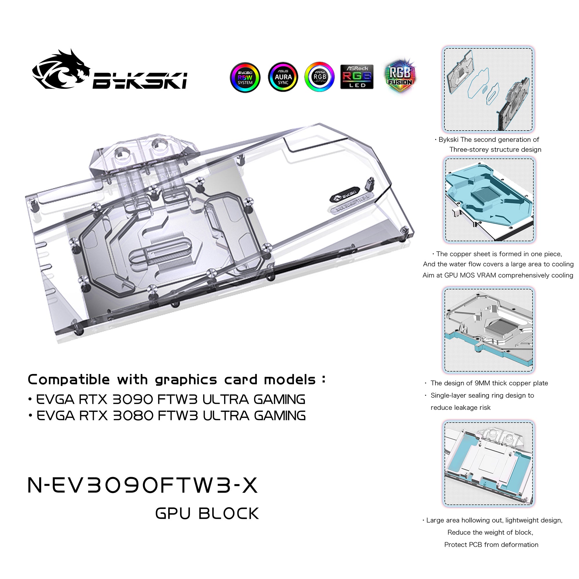 EVGA FTW3 3090 / 3080 (incl. Backplate)